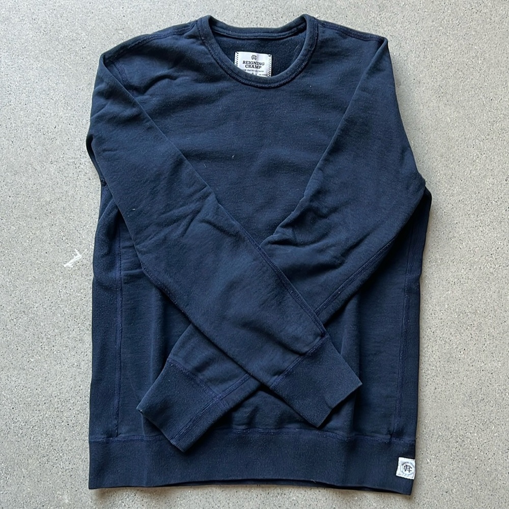 Reigning Champ midweight terry crewneck sweatshirt - S - Navy